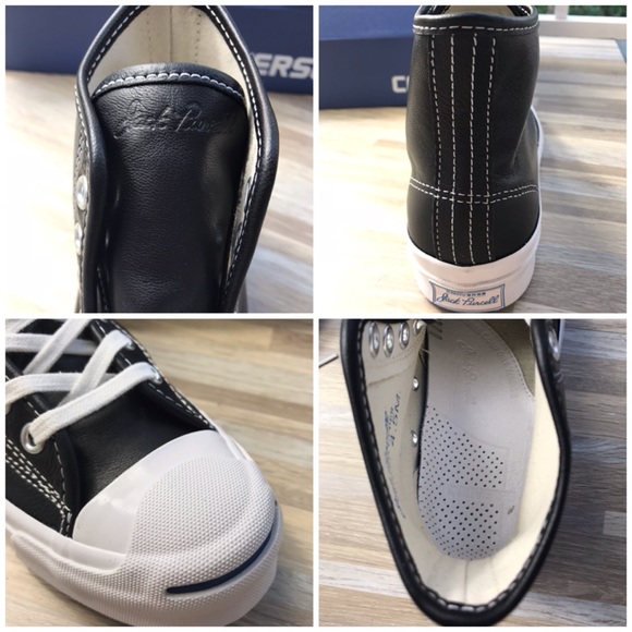 Converse Rare JP Signature HI Black Leather W AUTH - Picture 6 of 8